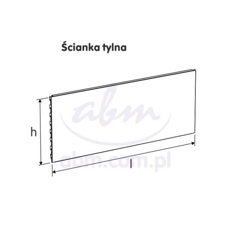 Ścianka tylna 90 stopni narożna wewnętrzna 20 cm